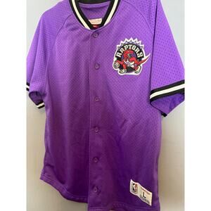 Mitchell & Ness Toronto Purple Mesh Button-Up Jersey Men’s Large